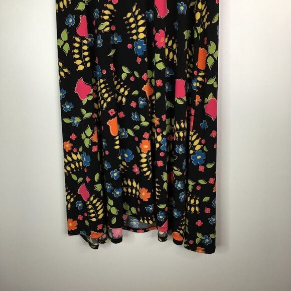 LuLaRoe XS maxi skirt- black with flower pattern - Picture 3 of 6